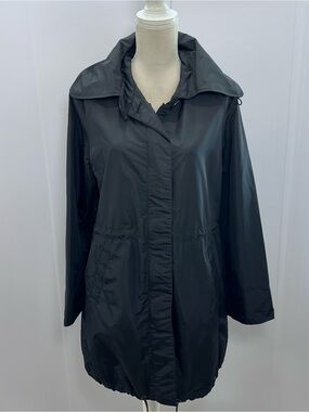 Weatherproof Black Hooded Rain Coat - Women's